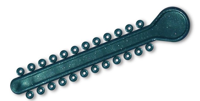 Emerald green elastic ligature ties for braces