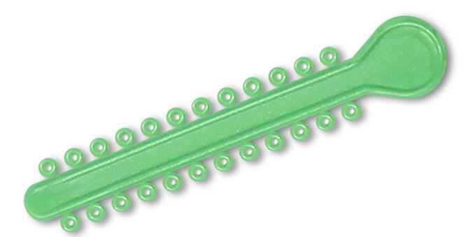 Lime pearl elastic ligature ties for braces