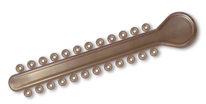 Metallic gold elastic ligature ties for braces