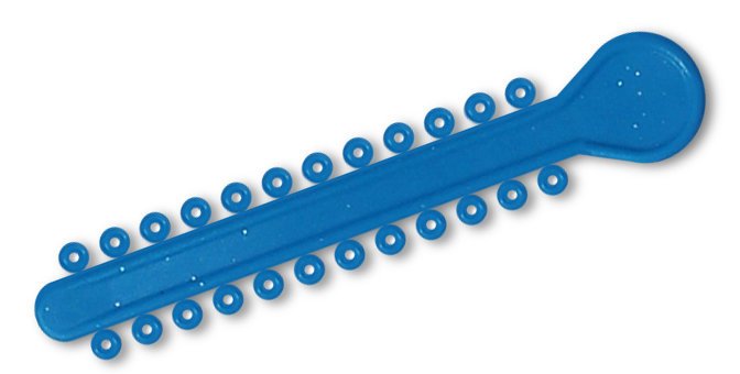 Metallic ocean blue elastic ligature ties for braces