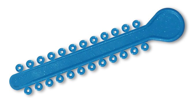 Ocean blue elastic ligature ties for braces