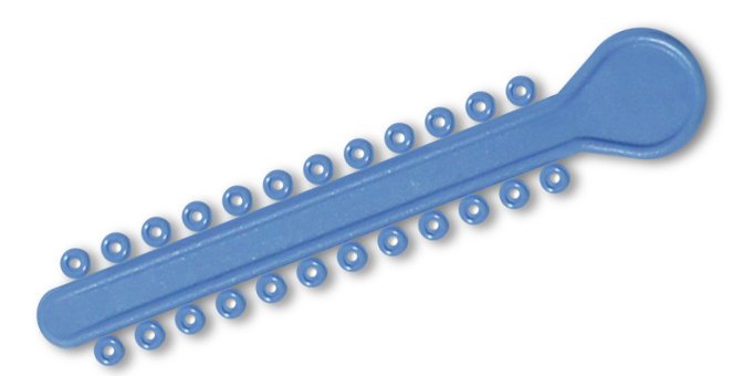 Periwinkle elastic ligature ties for braces