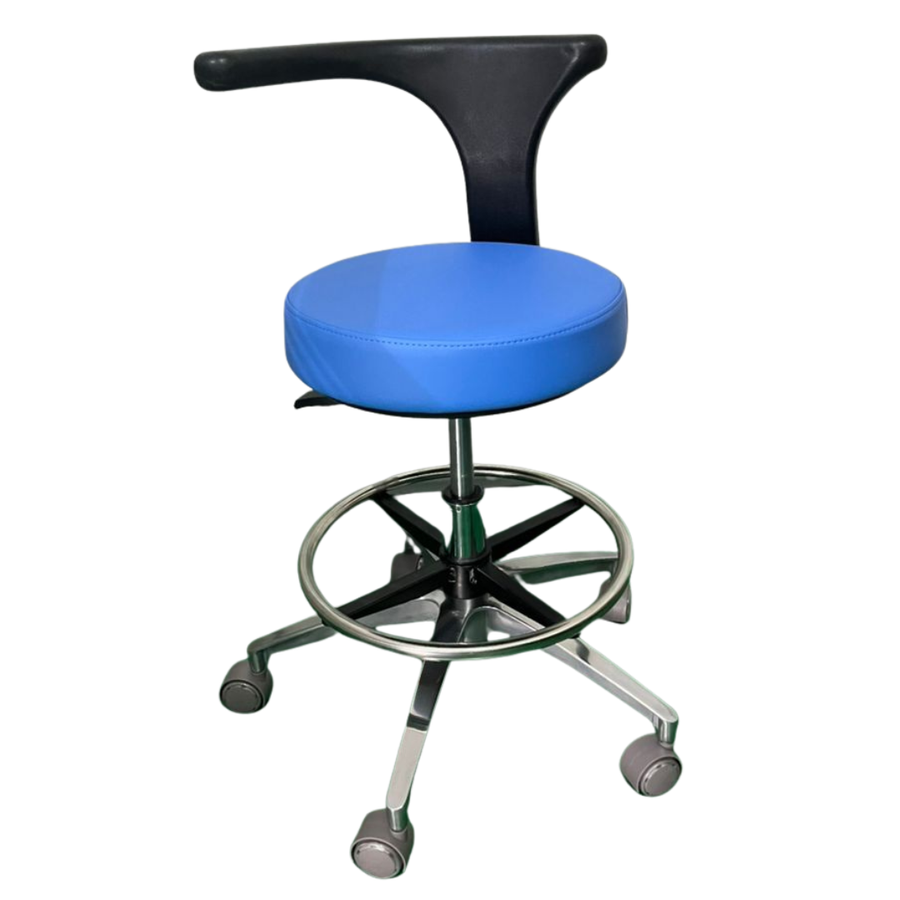 Blue ergonomic dental stool ISSC-OF-006 by ISSC Odont