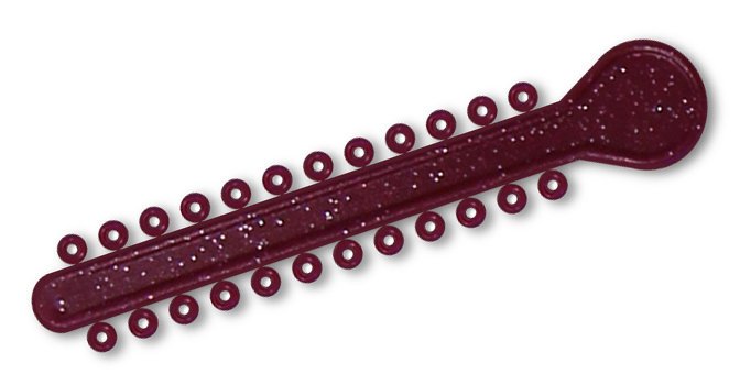 Sparkle red elastic ligature ties for braces