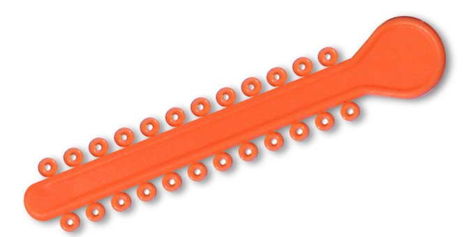 Tangerine elastic ligature ties for braces