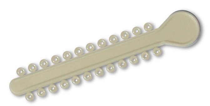 Tooth-color elastic ligature ties for braces