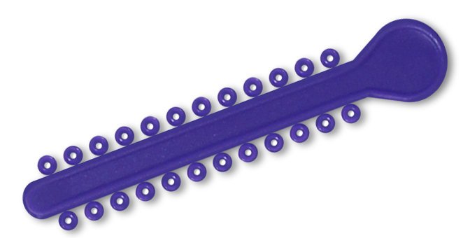 Violet elastic ligature ties for braces